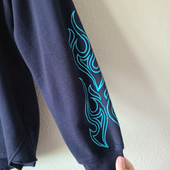 Disney Villains Hoodie Adult Medium Blue Hercules Hades Hot Head‎ Pullover - Picture 3 of 8